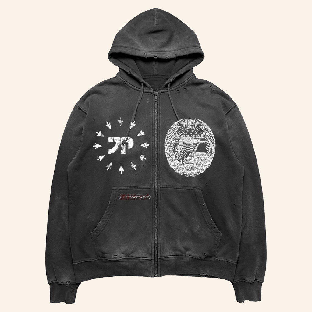 JPEGMAFIA Merch 2026 JP Crest Zip Hoodie Vintage Experimental Rap Merch Present For Fans - Petshi