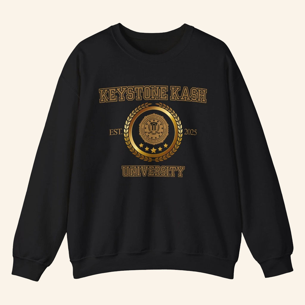 Kash Patel Merch 2026 Keystone Kash Patel Crewneck University Political Humor Sweatshirt Gifts - Petshi
