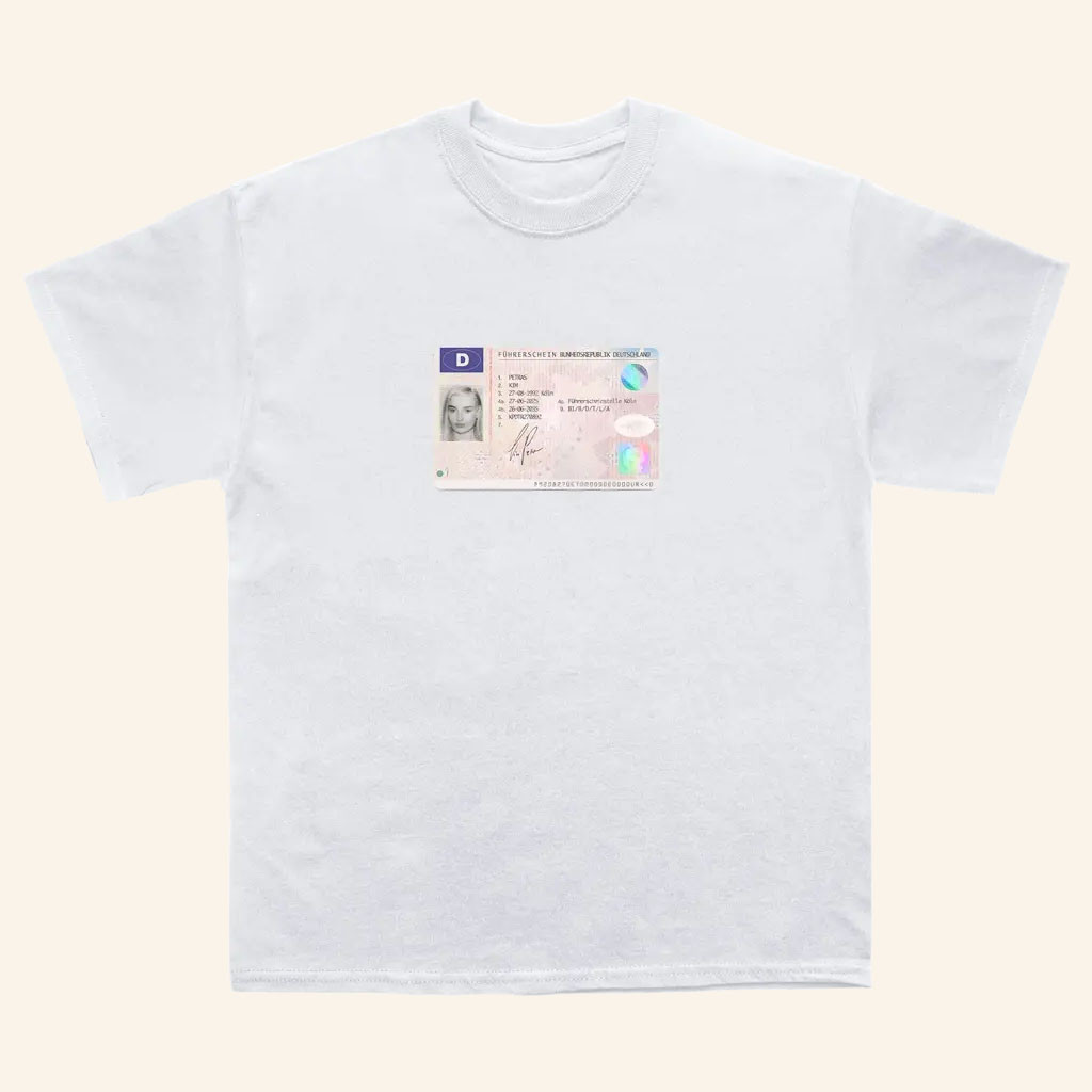 Kim Petras merch Holographic ID Tee - Petshi