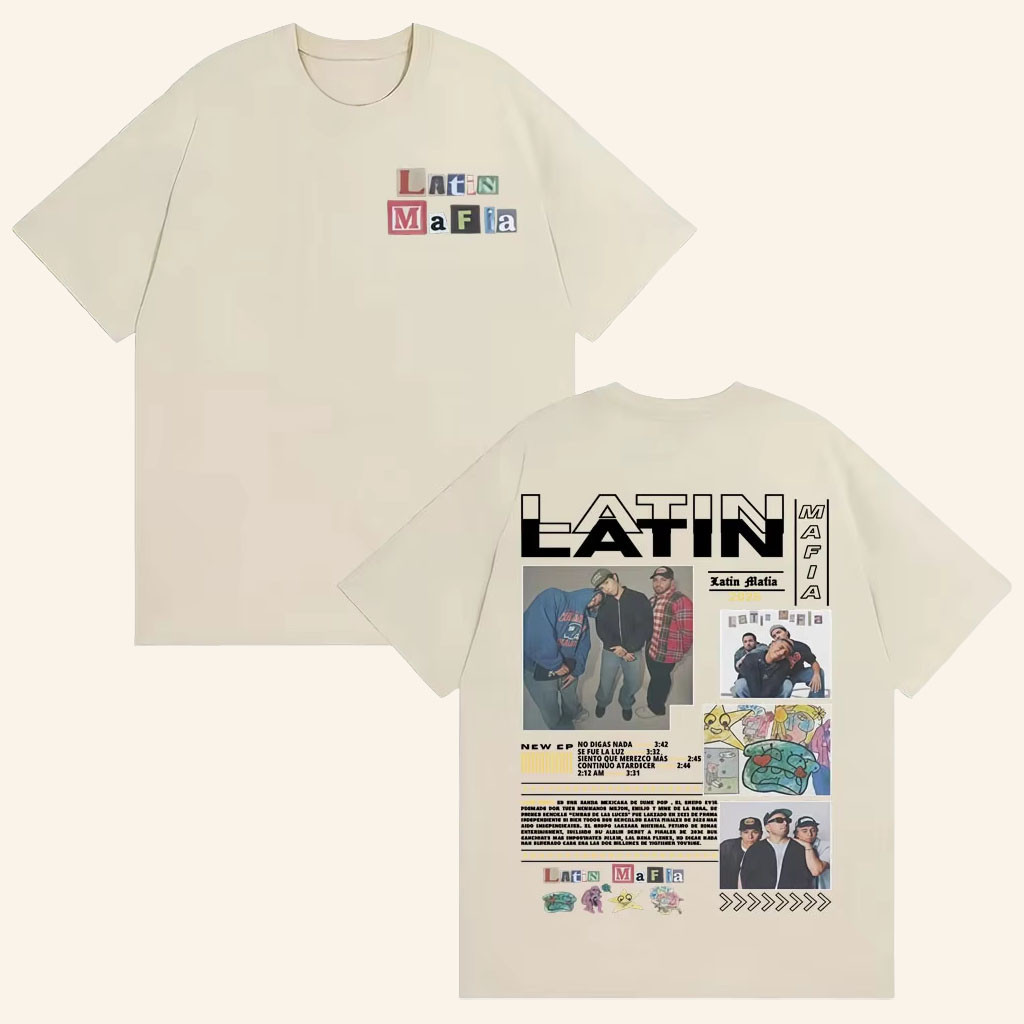 Latin Mafia Merch Rock Band Latin Mafia Album Tour 2025 Cover T-Shirt Best Gifts For Fans - Petshi