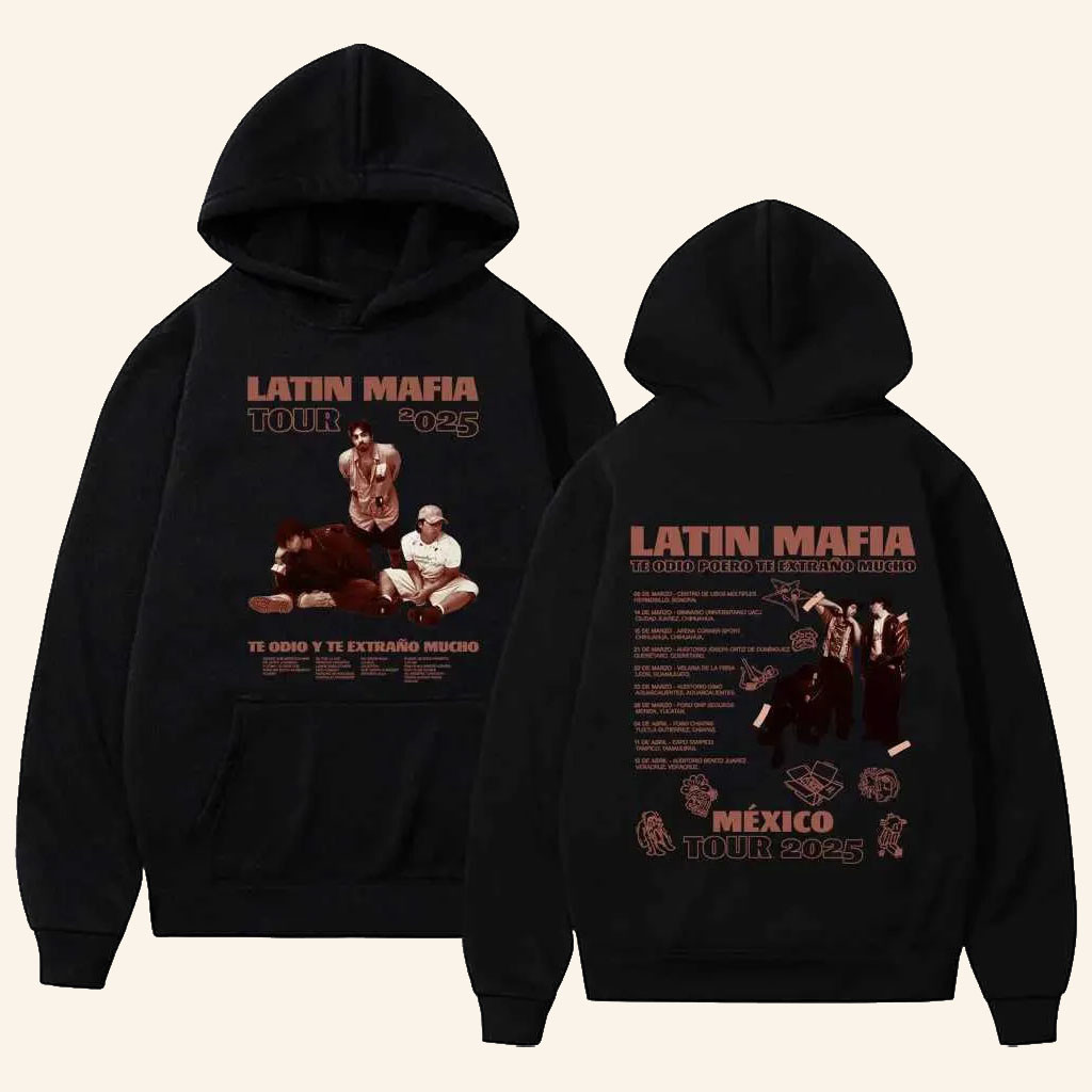 Latin Mafia Merch Rock Band Latin Mafia Mexico Tour 2025 Hoodie Gifts For Music Lovers - Petshi