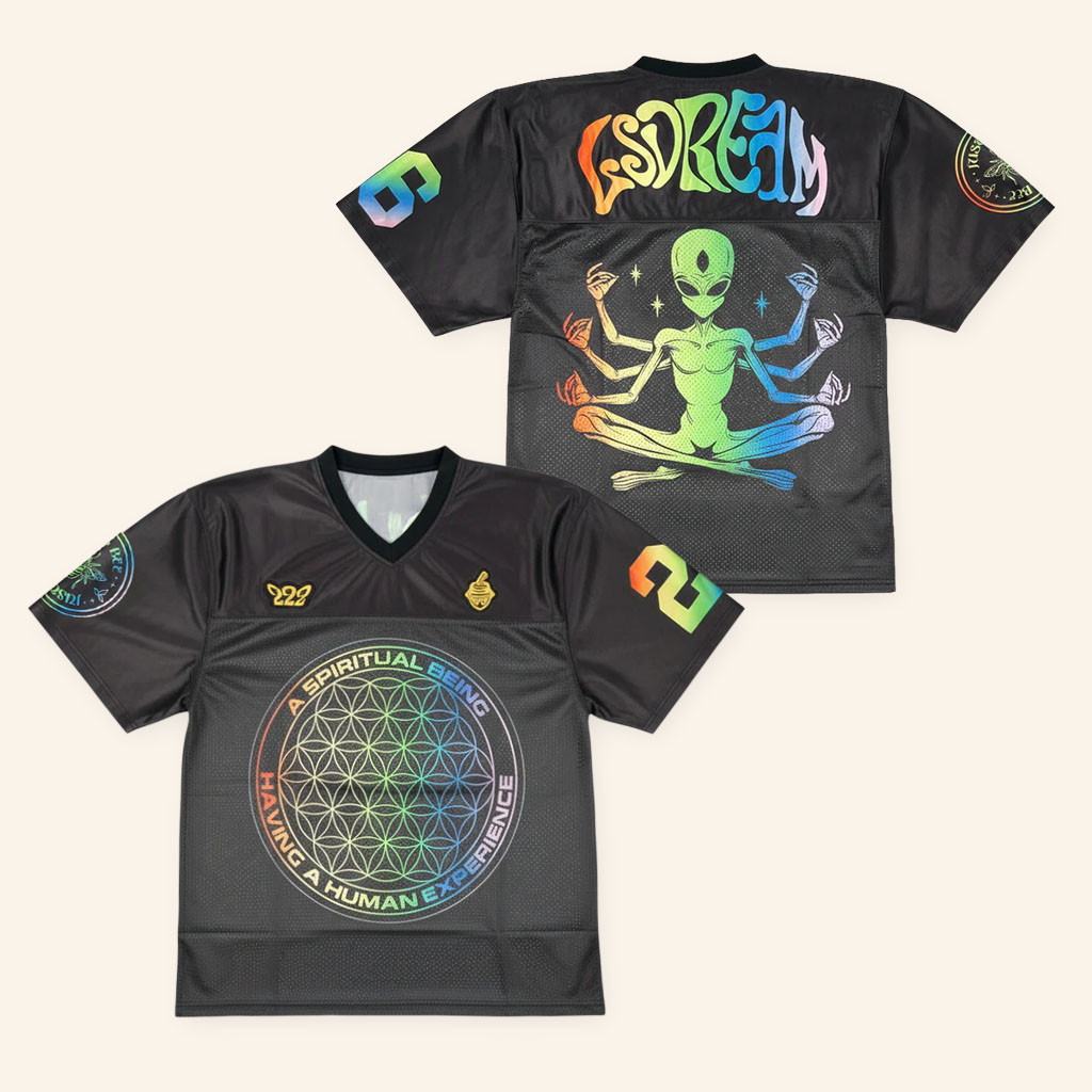 LSDREAM Merch Dream Team 26 Football Jersey Rainbow Alien Graphic Jersey Music Fans Gifts - Petshi