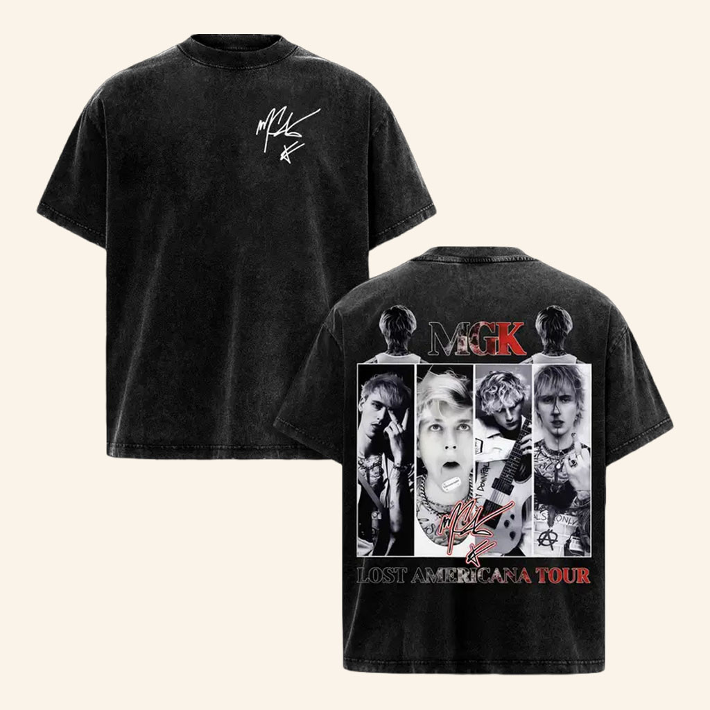 Machine Gun Kelly Merch 2026 MGK Lost Americana Tour T-Shirt Gifts For Rap Lovers - Petshi