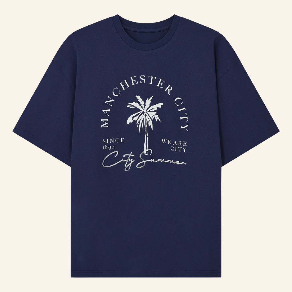 Mancity Merch 2026 Manchester City Palm Graphic T-Shirts Gifts For Friends - Petshi