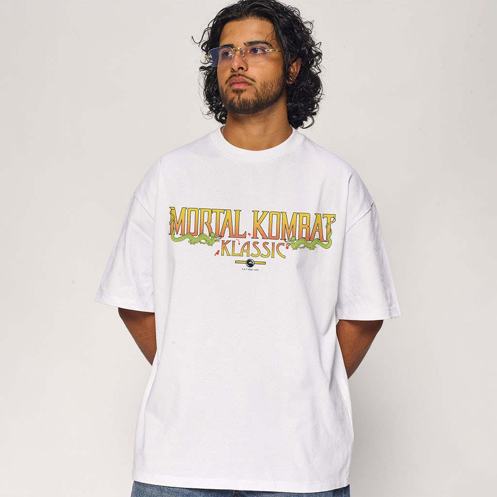 Mortal Kombat Merch 2026 Mortal Kombat Klassic Logo T-Shirt White Gifts For Dudes - Petshi