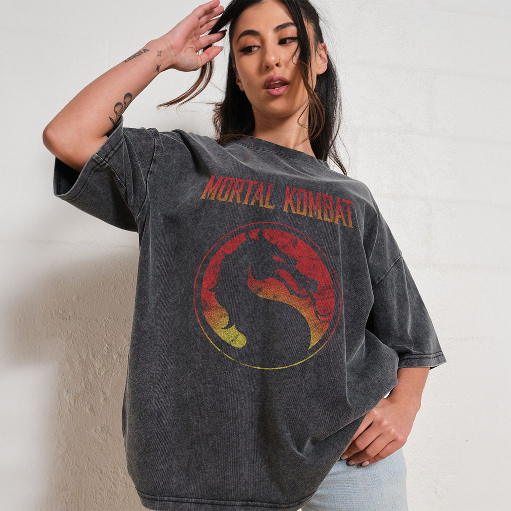 Mortal Kombat Merch 2026 Mortal Kombat Logo Wash T-Shirt Best Gift For Sisters - Petshi