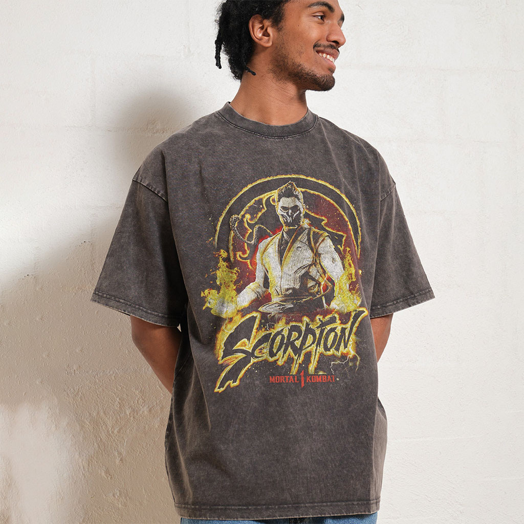 Mortal Kombat Merch 2026 Scorpion Wash T-Shirt Best Gifts For Game Lovers - Petshi
