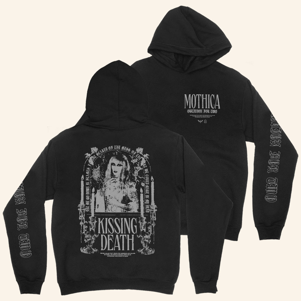 Mothica Merch 2026 Skull Candles Hoodie Kissing Death Hoodie Present For Music Lovers - Petshi