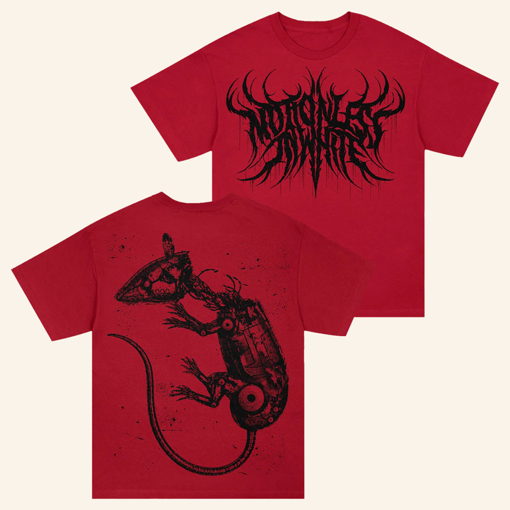 Motionless In White Merch 2026 Cyber Rat T-Shirt Red MIW Merch Gifts For Music Fans - Petshi