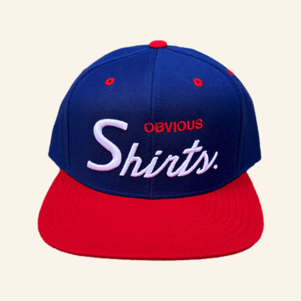 Obvious Shirts Merch 2026 Obvious Shirts Script Snapback Hat Two Tone Best Gifts For Friend - Petshi