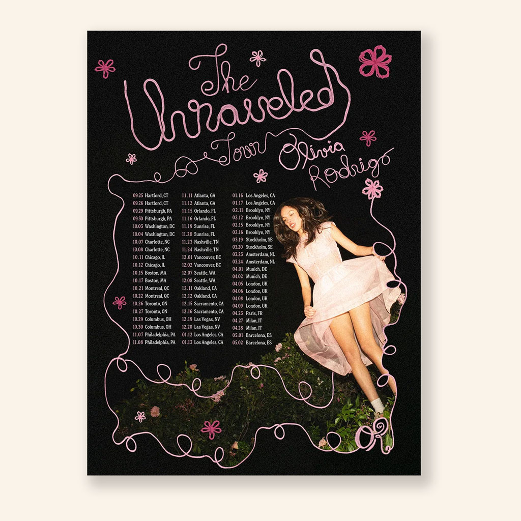 Olivia Rodrigo Merch 2026 The Unraveled Tour Poster Home Decor Gifts For Music Lovers - Petshi