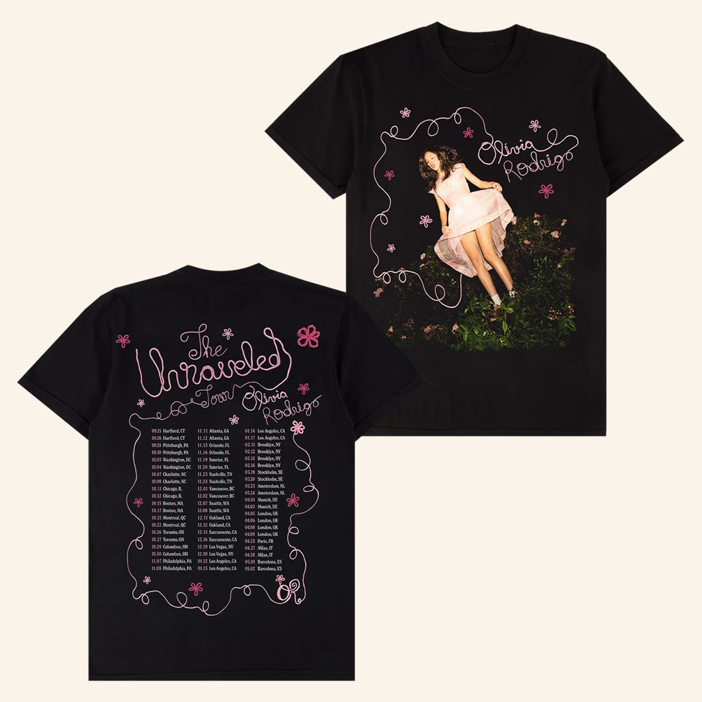 Olivia Rodrigo Merch 2026 The Unraveled Tour T-Shirt Olivia Rodrigo Shirt Gifts For Music Lover - Petshi