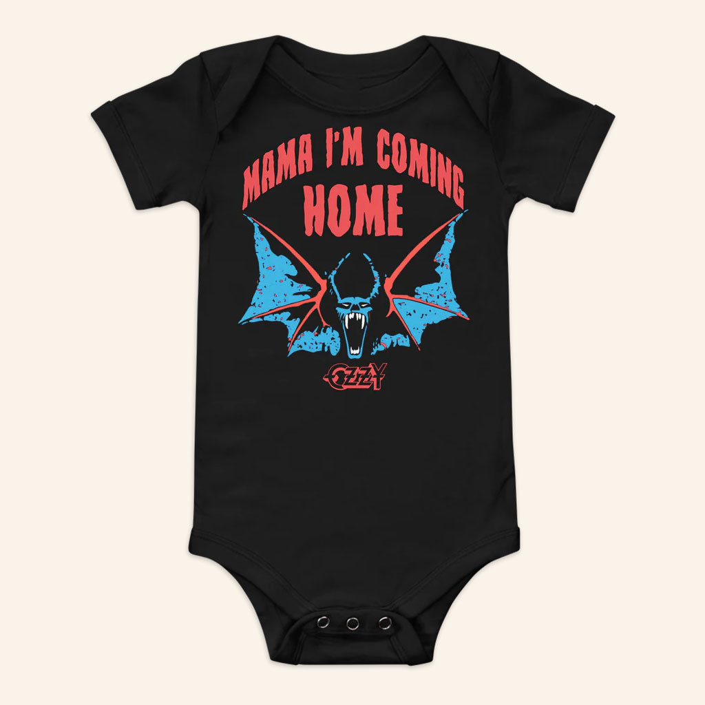 Ozzy Osbourne Merch 2026 Mama I'm Coming Home Bat Baby Onesie Gifts For Fans - Petshi