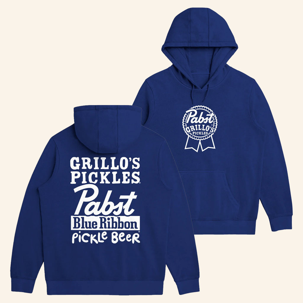 Pabst Blue Ribbon Merch 2026 Grillo's X PBR Pickle Beer Hoodie Gifts Ideas For Brothers - Petshi