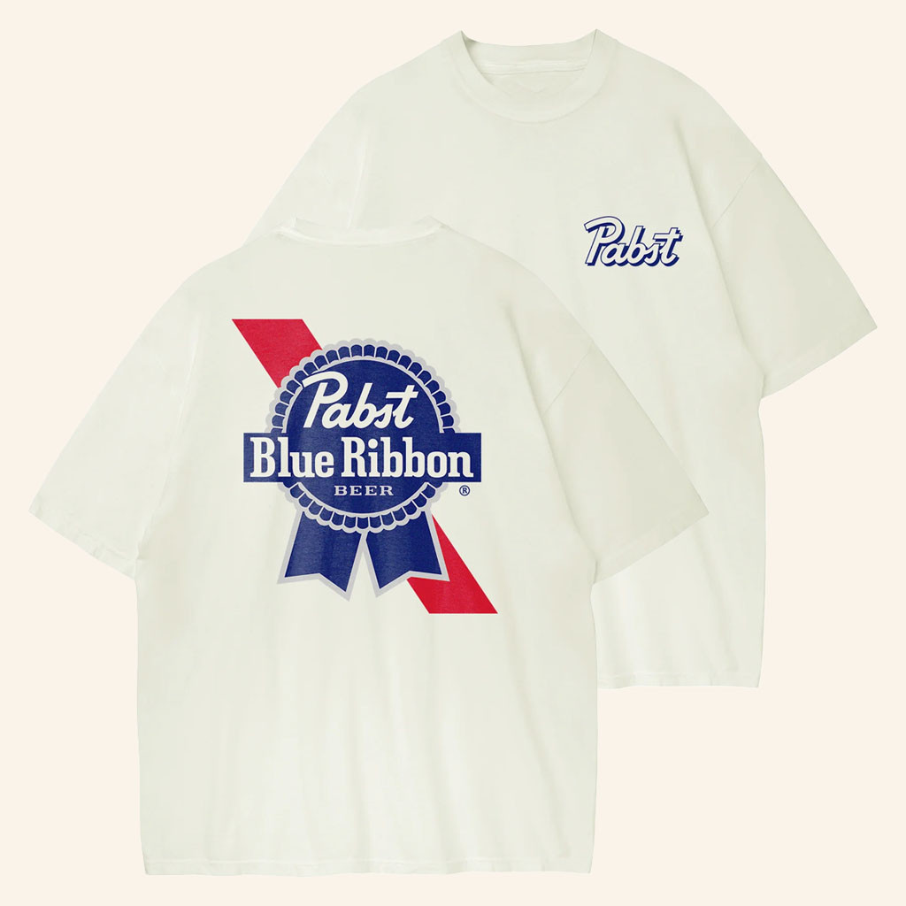 Pabst Blue Ribbon Merch 2026 Pabst Blue Ribbon Beer Logo T-Shirt Dad Fathers Day Gifts - Petshi