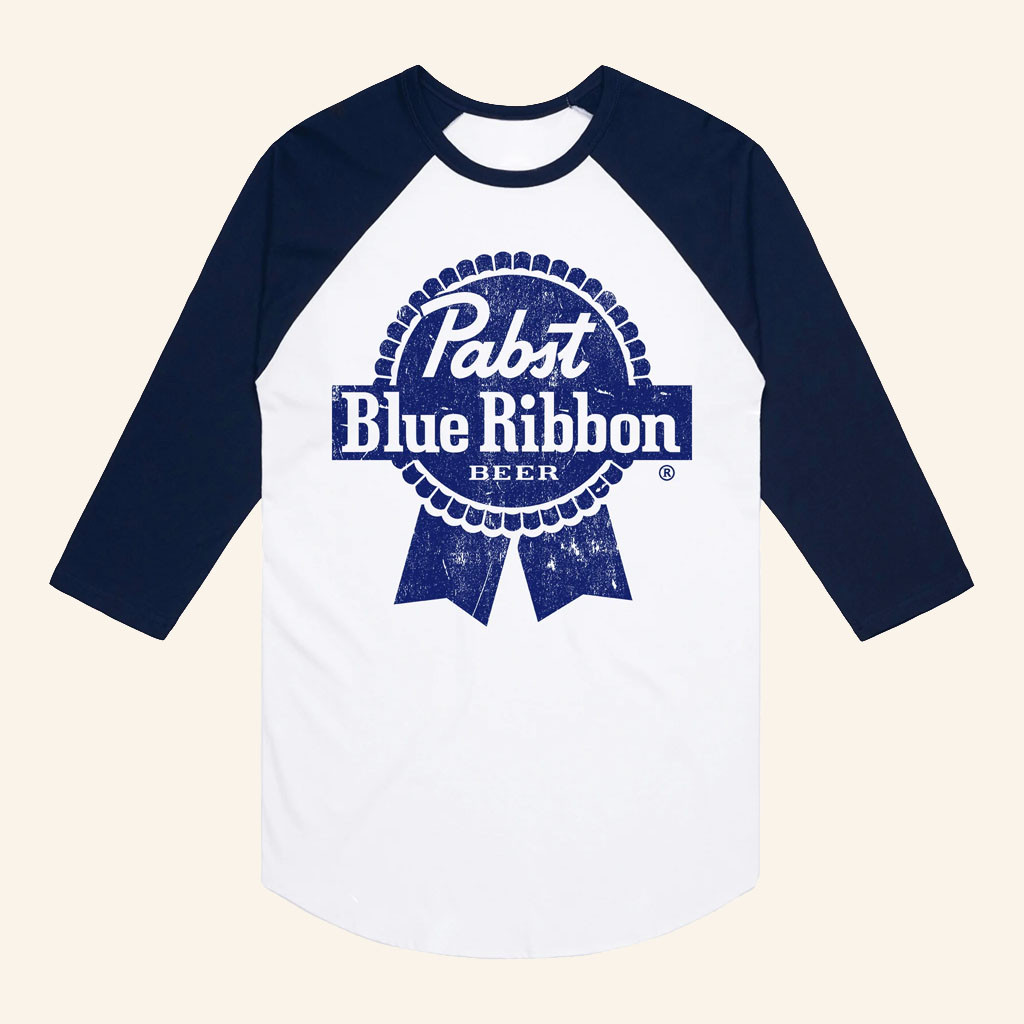 Pabst Blue Ribbon Merch 2026 Pabst Blue Ribbon Logo Vintage Raglan Shirt Gifts For Brothers - Petshi