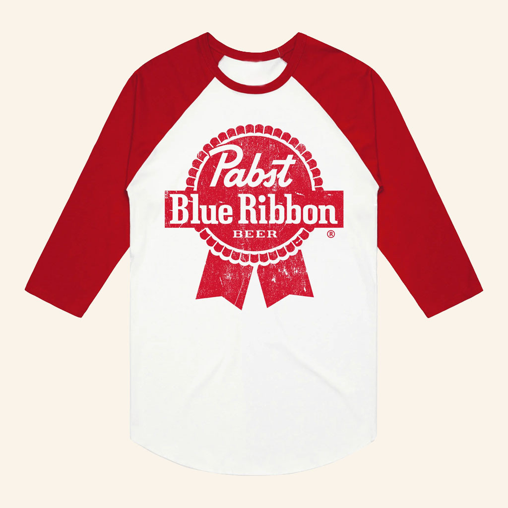 Pabst Blue Ribbon Merch 2026 Pabst Blue Ribbon Logo Vintage Raglan Shirt Top Father's Day Gifts - Petshi