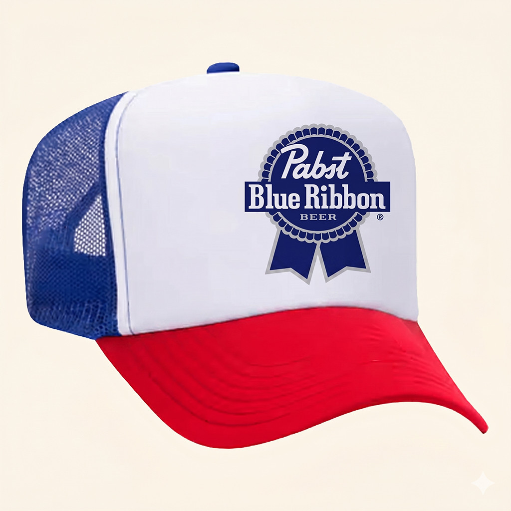 Pabst Blue Ribbon Merch 2026 PBR Heritage Trucker Hat Father In Law Gifts Dad's Day - Petshi