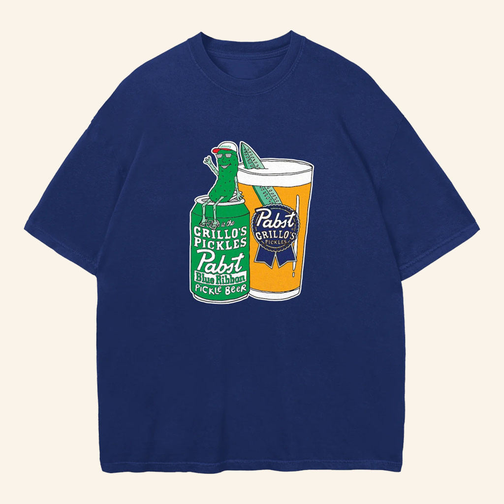 Pabst Blue Ribbon Merch 2026 PBR X Grillo's Spear Beer T-Shirt Dad Fathers Day Gifts - Petshi