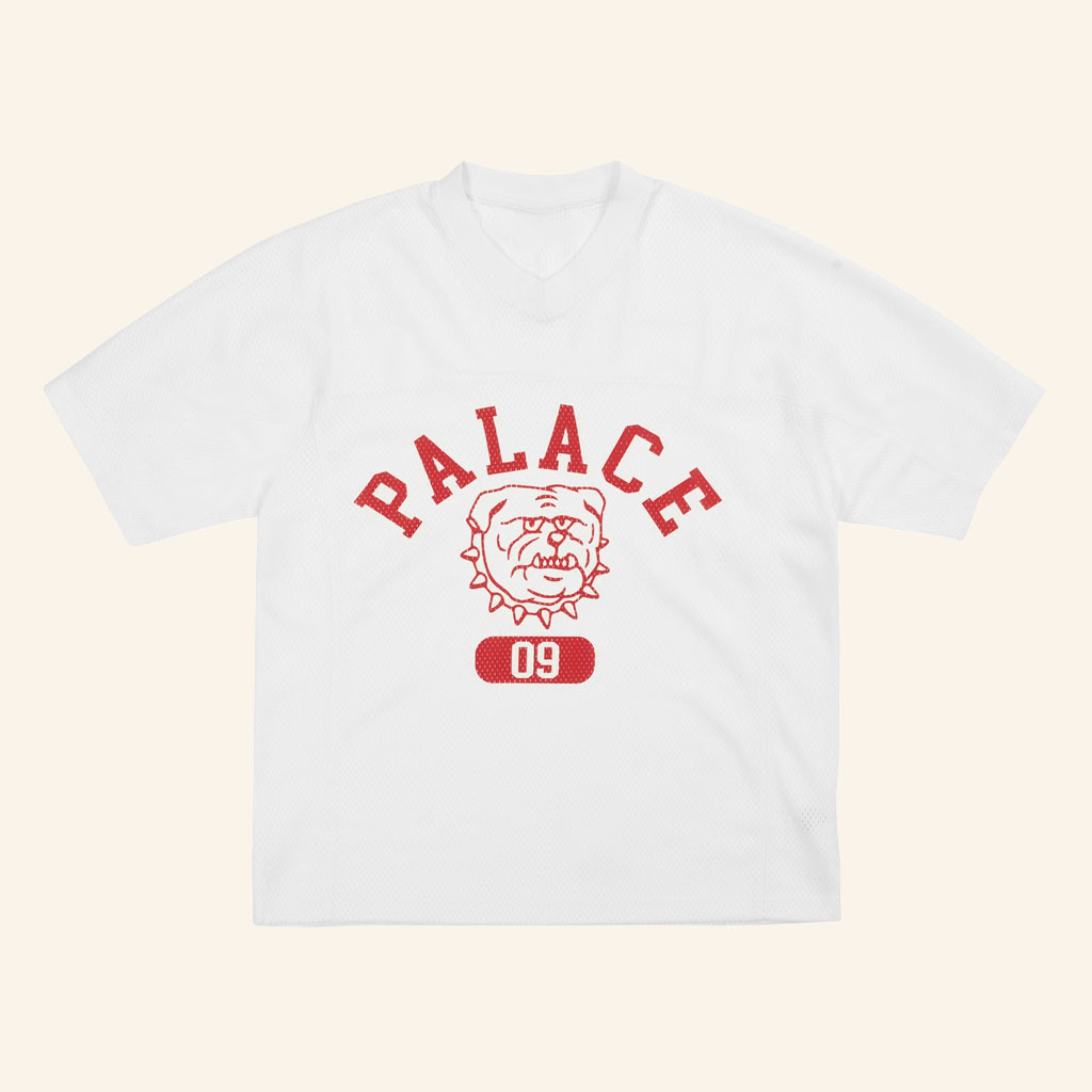 Palace Skateboards Merch 2026 Bulldog V-Neck Shirt White Present For Besties - Petshi