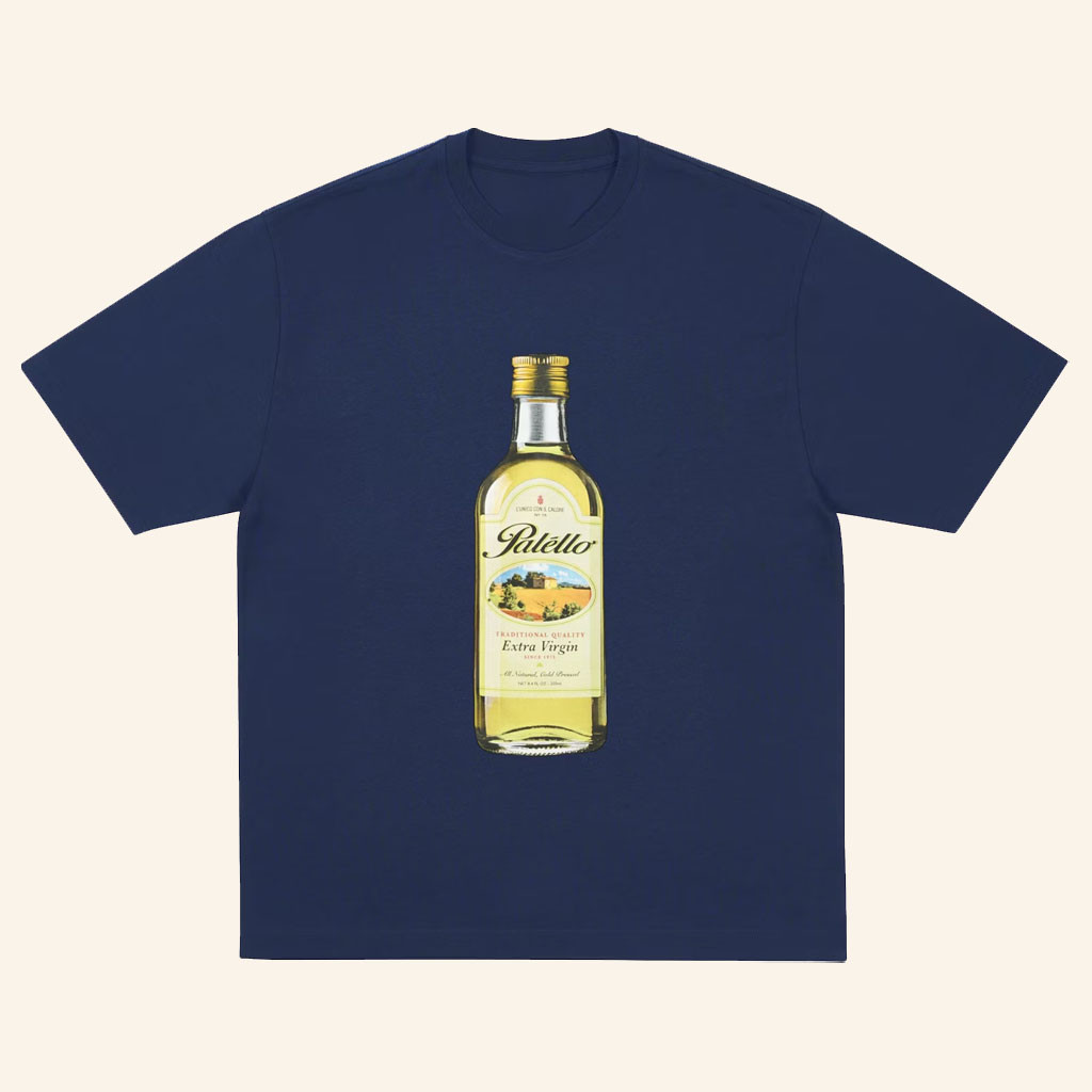 Palace Skateboards Merch 2026 Extra Virgin T-Shirt Navy Gifts For Father's Day Ideas - Petshi