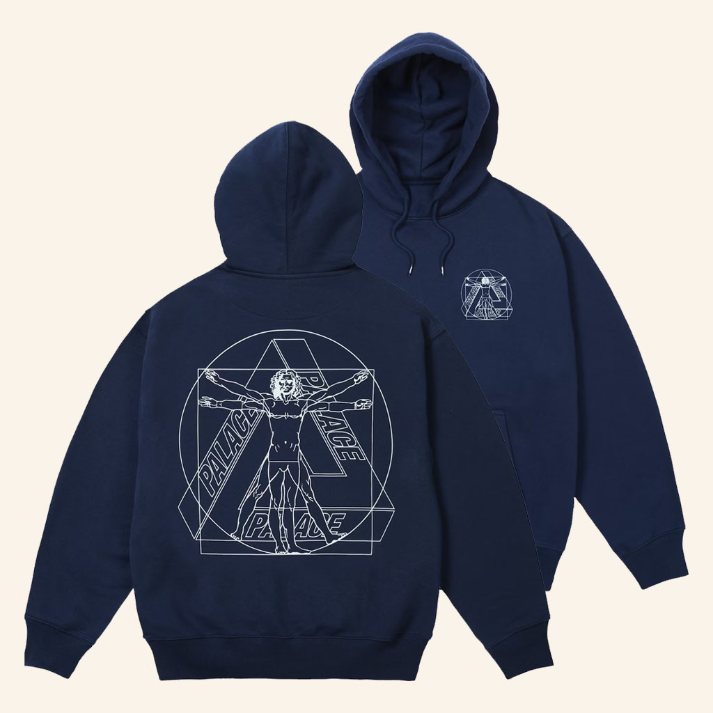 Palace Skateboards Merch 2026 Paltruvian Hoodie Navy Present For Brothers - Petshi
