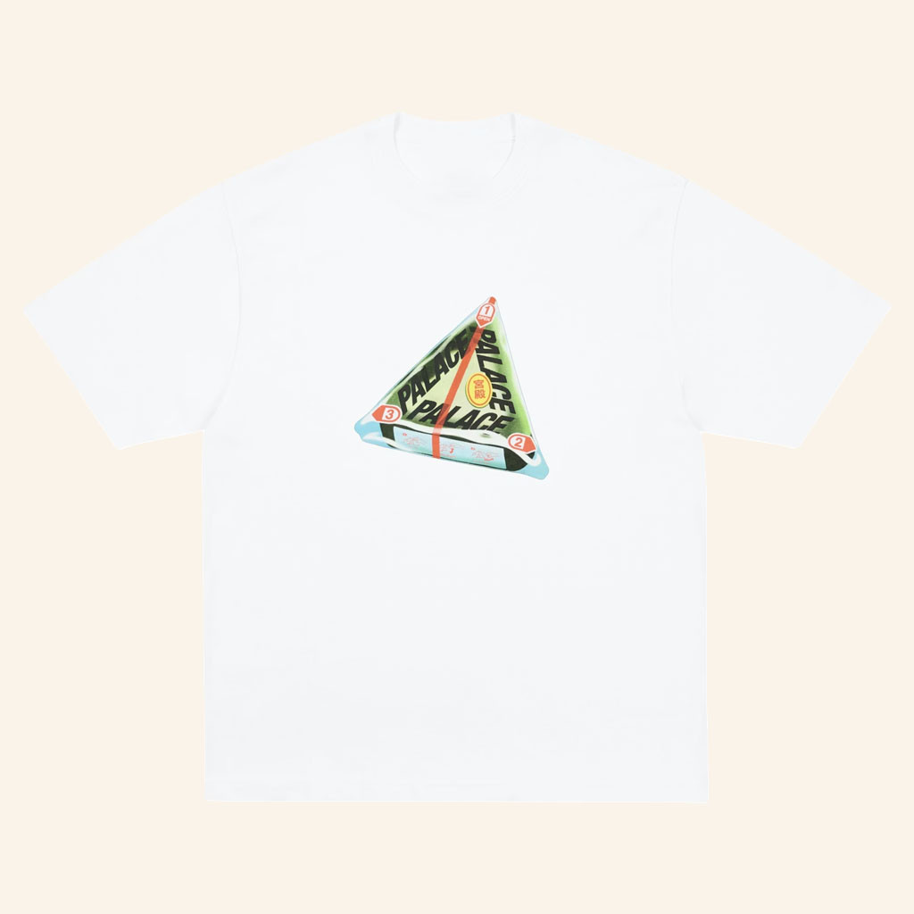 Palace Skateboards Merch 2026 Tri-Onigiri T-Shirt White Gifts Ideas For Friends - Petshi