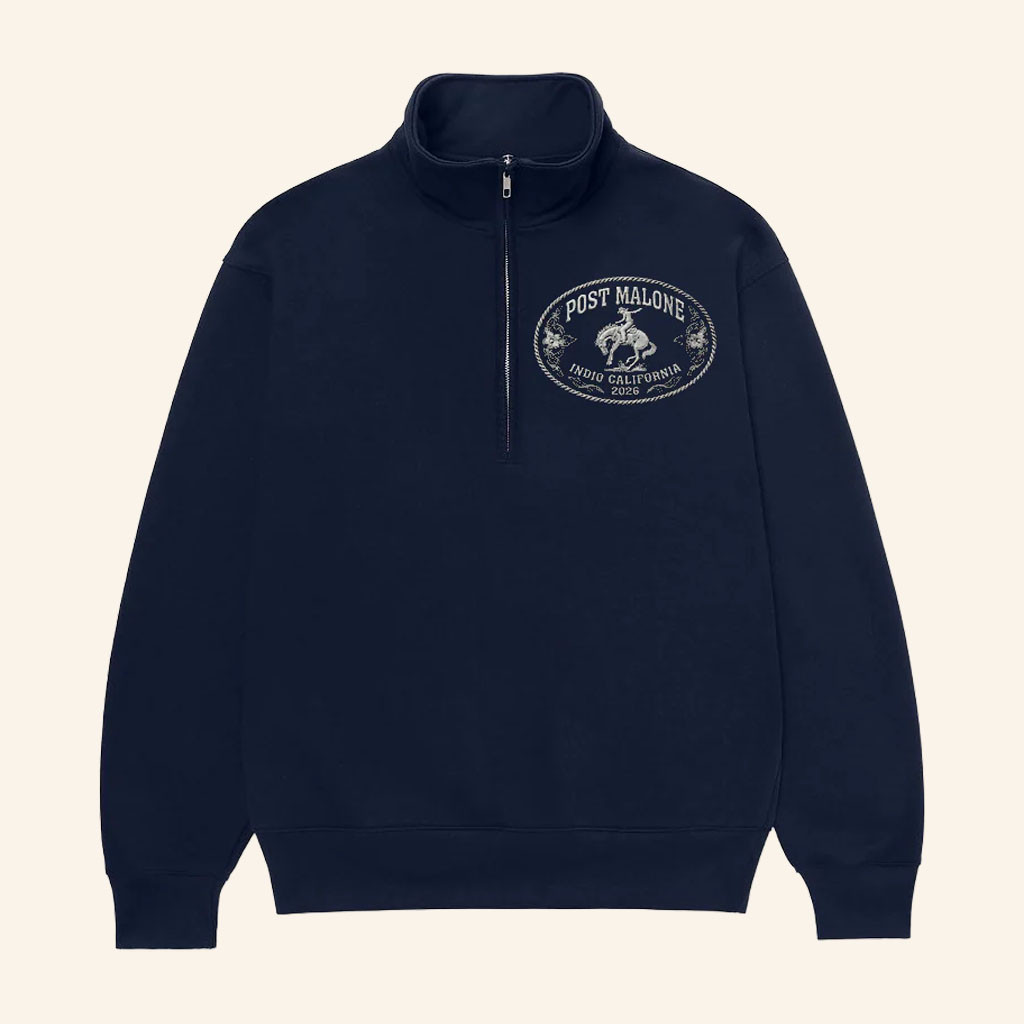 Post Malone Merch 2026 Buckle Quarter Zip Sweatshirt Post Malone Tour Merch Gifts For Fans - Petshi
