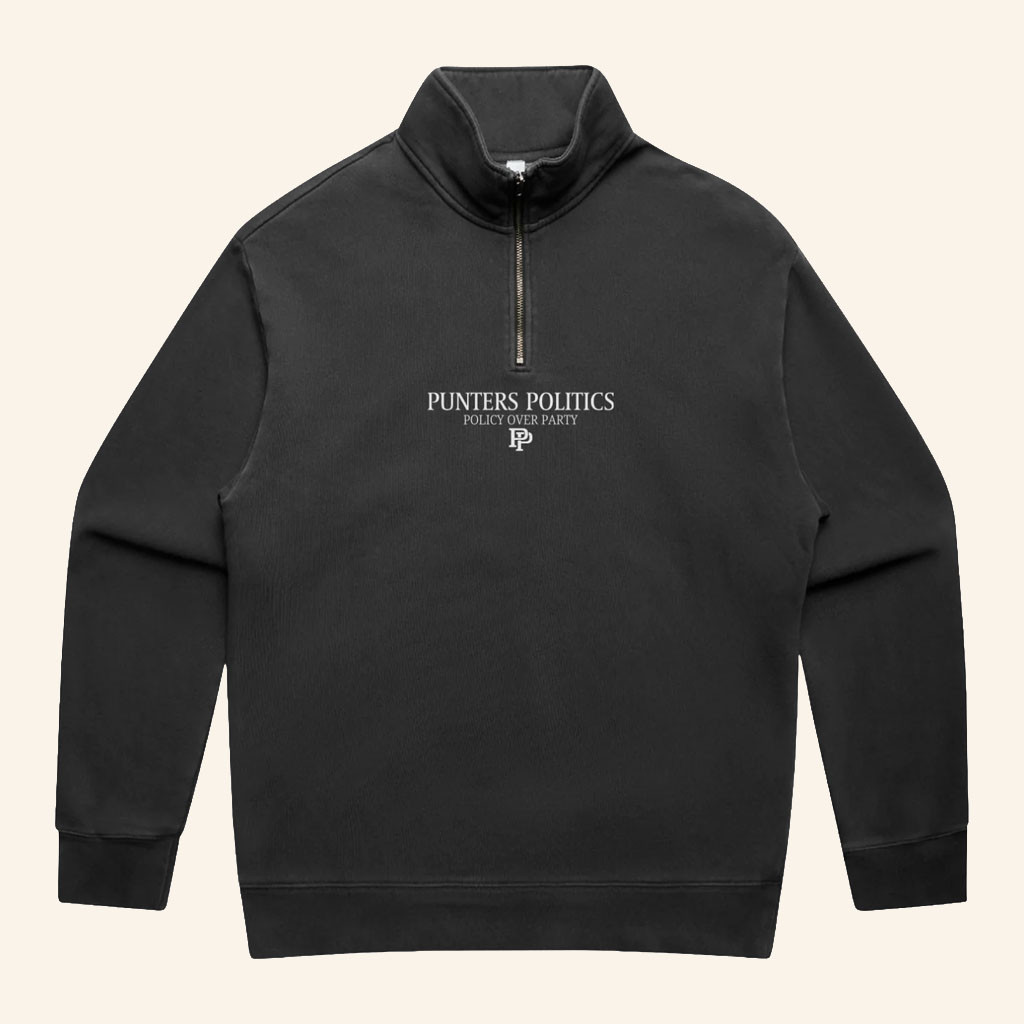 Punter's Politics Merch 2026 Punters Politics Quarter Zip Sweatshirt Birthday Ideas For Him - Petshi