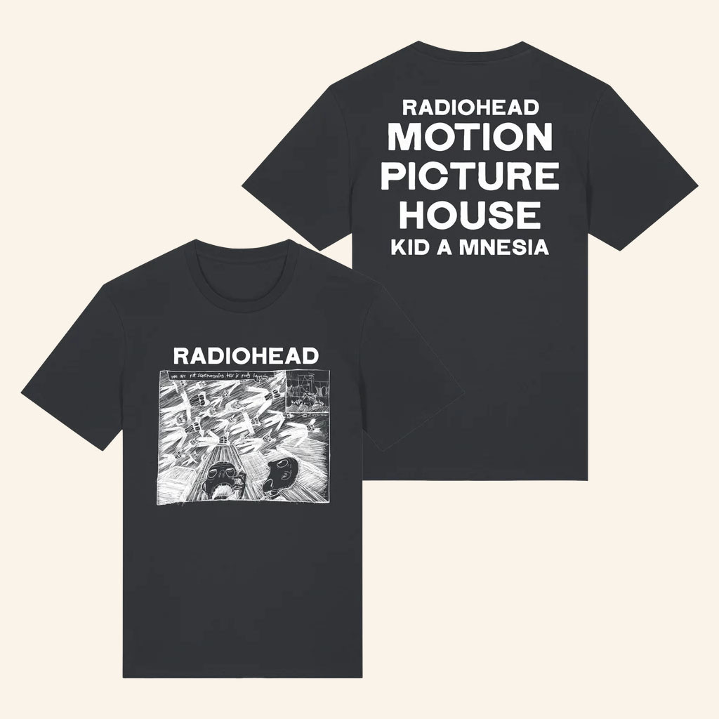Radiohead Merch 2026 Motion Picture House Black T-Shirt Gifts For Rock Band Fans - Petshi