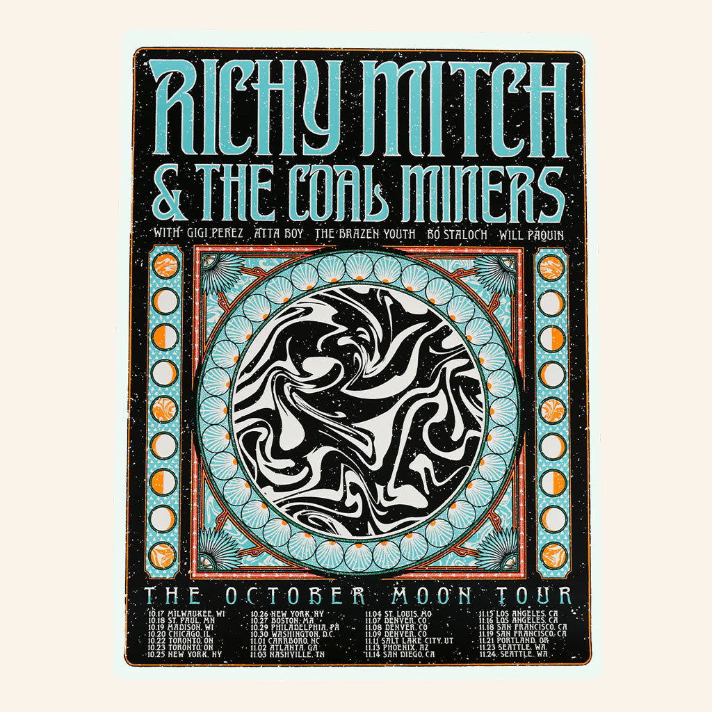 RMCM Merch October Moon Tour Poster Richy Mitch And The Coal Miners Poster Home Decor - Petshi