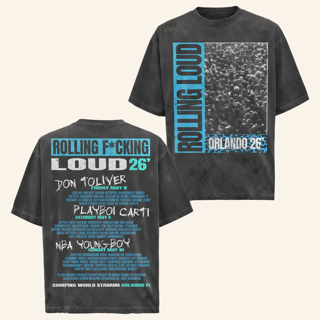 Rolling Loud Merch 2026 In The Crowd Lineup Vintage T-Shirt Music Festival Outfits For Fans - Petshi