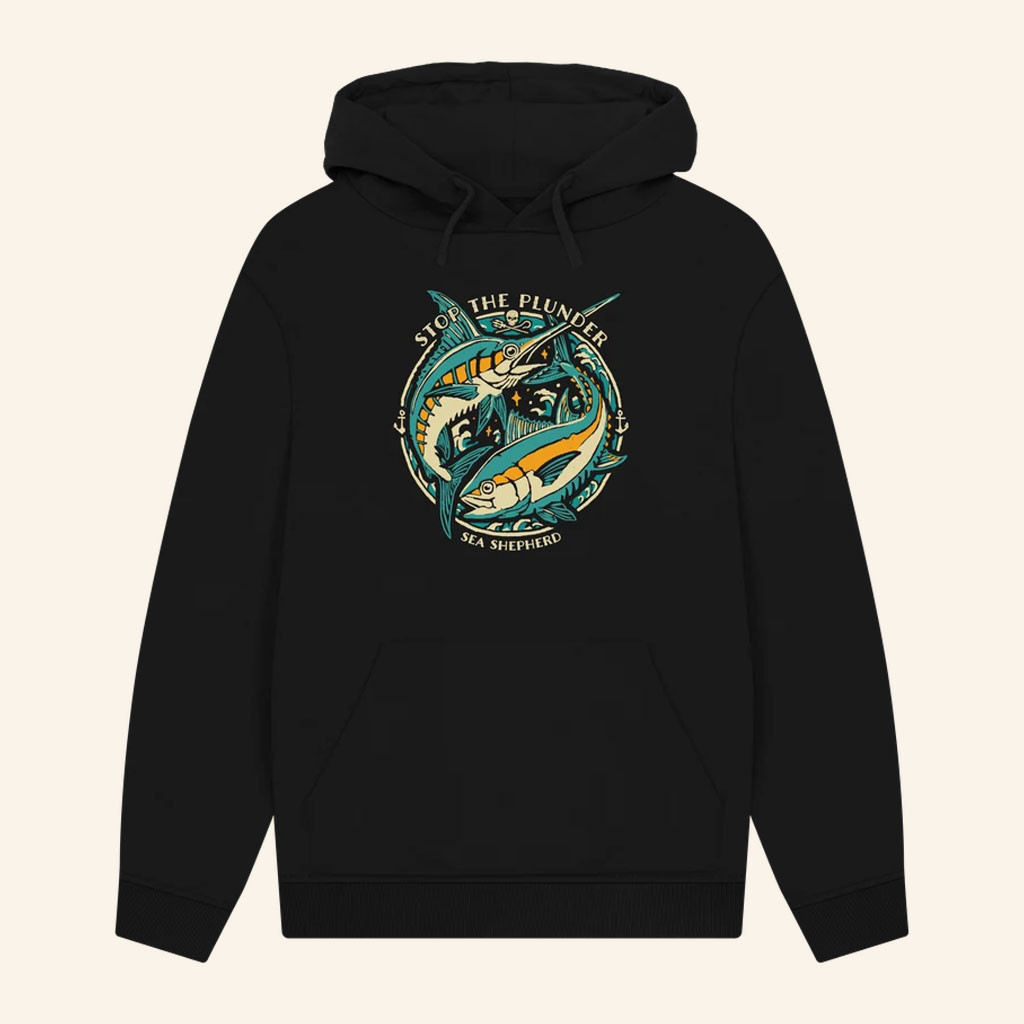 Sea Shepherd Merch 2026 Mediterranean Wildlife Hoodie Stop The Plunder Hoodie Gifts Ideas - Petshi