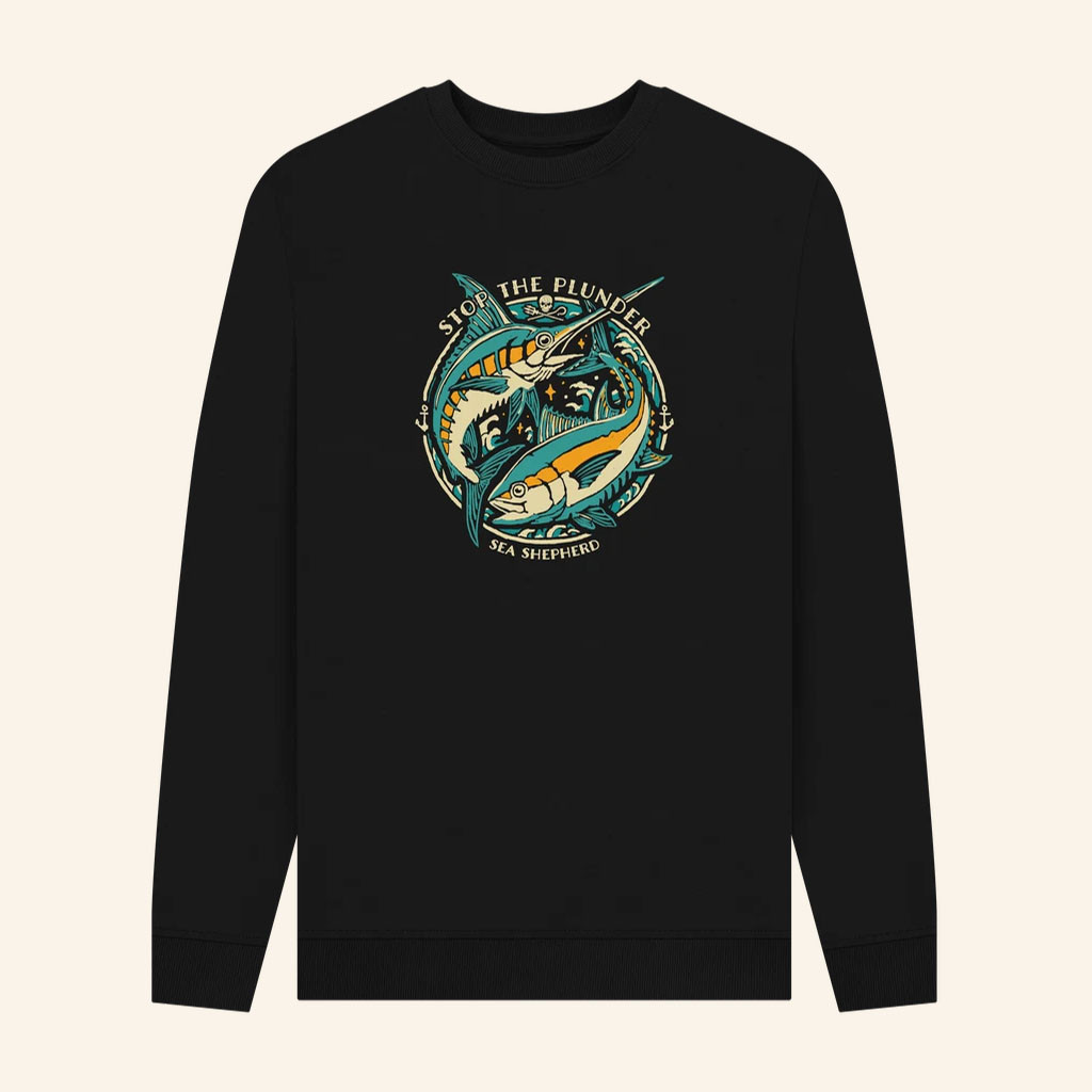 Sea Shepherd Merch 2026 Mediterranean Wildlife Sweatshirt Stop The Plunder Sweatshirt BFF Gifts - Petshi