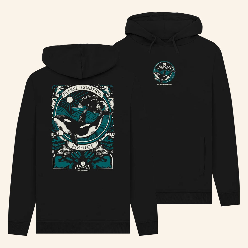 Sea Shepherd Merch 2026 Orca Hoodie Defend Conserve Protect Hoodie Gifts For Ocean Lovers - Petshi