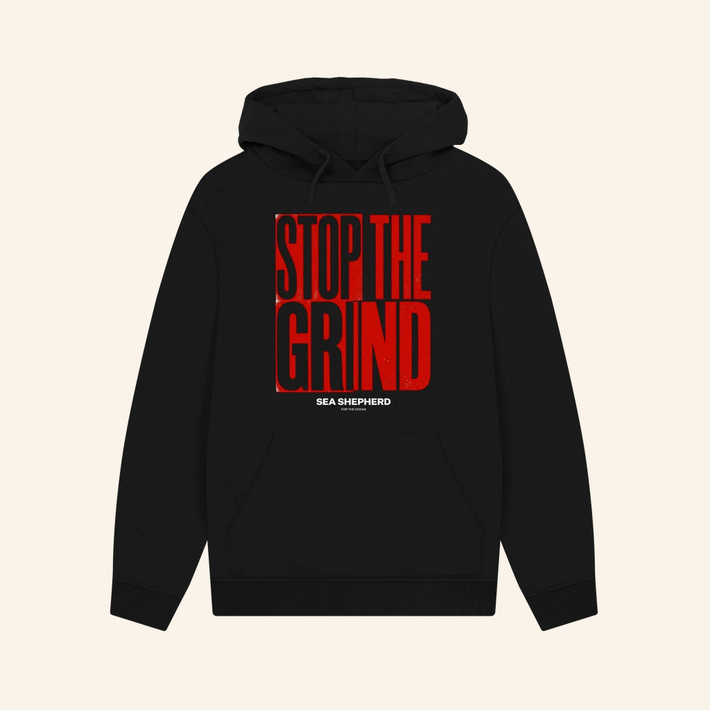 Sea Shepherd Merch 2026 Stop The Grind Hoodie Black Gifts Ideas For Besties - Petshi