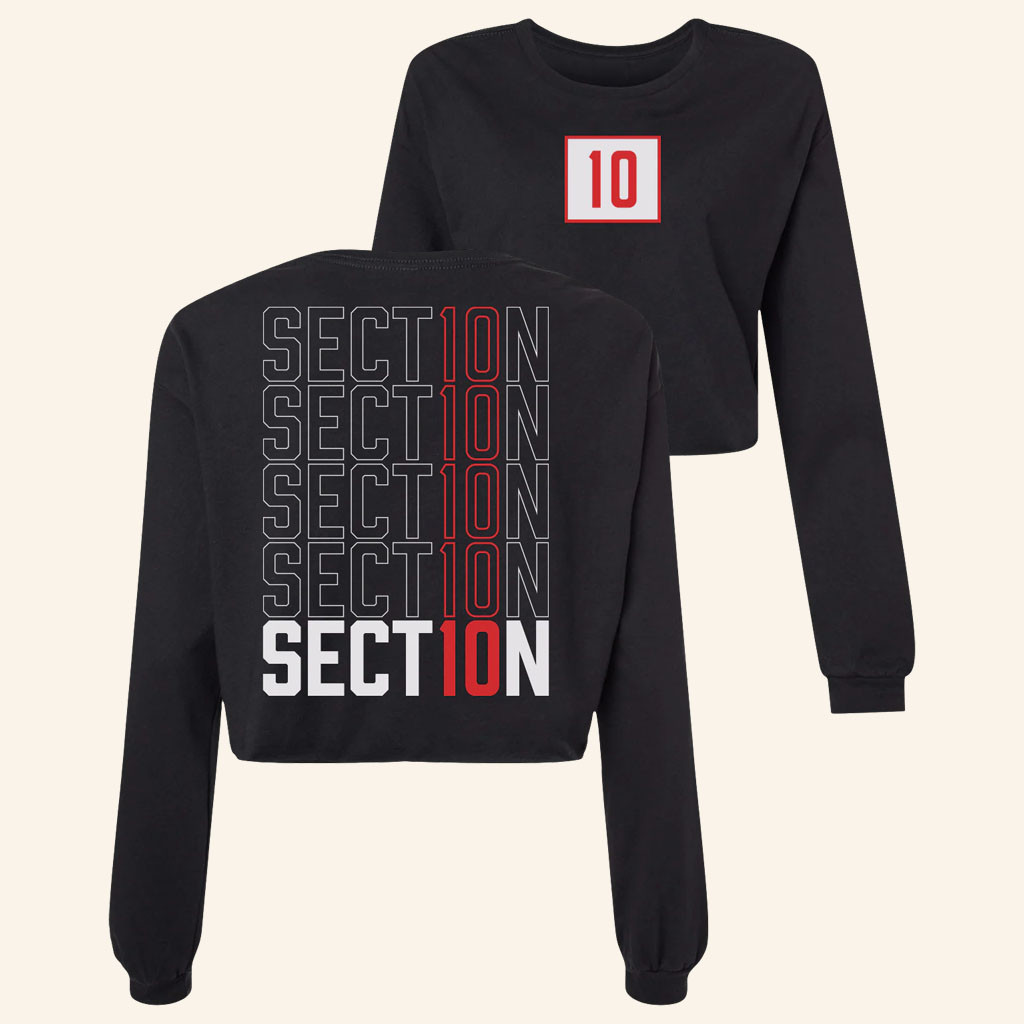 Section 10 Merch 10 Sign Cropped Long Sleeve Shirt 2026 Podcast Lover Gifts For Her - Petshi