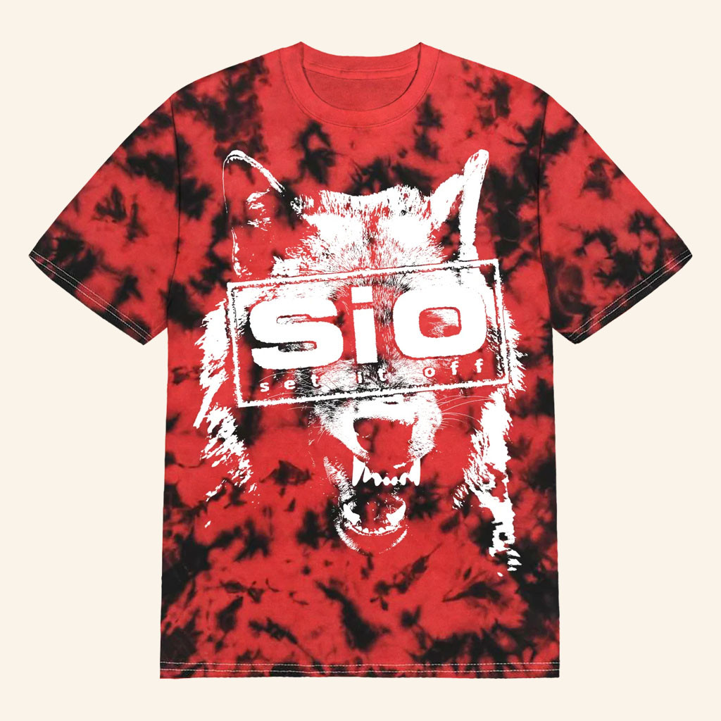 Set It Off Merch 2026 Red Tie Dye Wolf T-Shirt Music Lover Gift Ideas For Him - Petshi