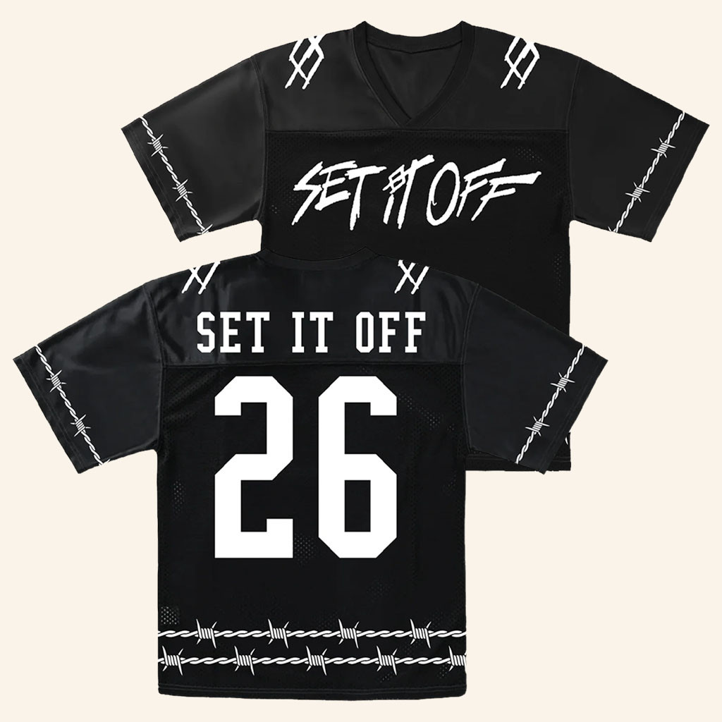 Set It Off Merch 2026 SIO Barbed Wire Jersey Presents For Rock Music Lovers - Petshi