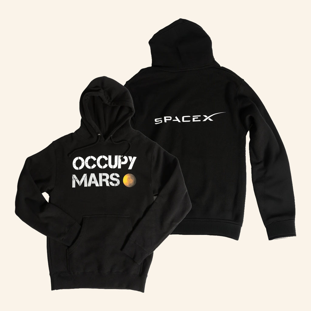 SpaceX Merch 2026 Occupy Mars Hoodie Elon Musk Space Exploration Hoodie Astronomy Gifts - Petshi