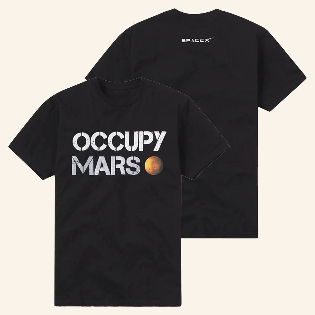 SpaceX Merch 2026 Occupy Mars T-Shirt Elon Musk Space Exploration Shirt Astronomy Gifts - Petshi