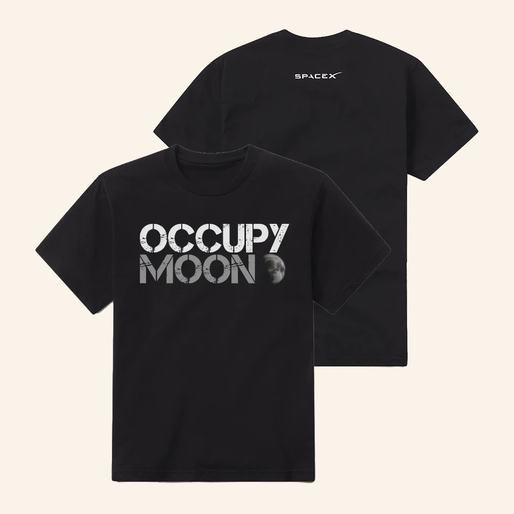 SpaceX Merch 2026 Occupy Moon T-Shirt Elon Musk Space Exploration Shirt Gifts For Friends - Petshi