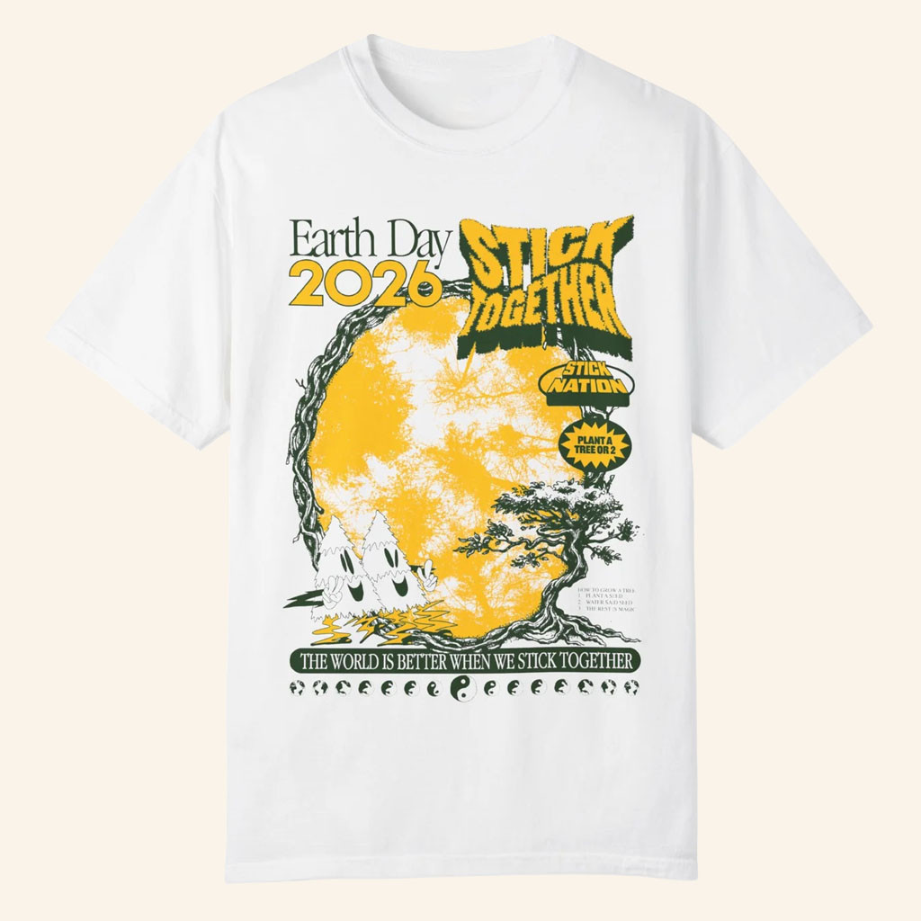 Stick Reviews Merch 2026 Earth Day 2026 T-Shirt Stick Together Shirt Cool Gifts For BFF - Petshi
