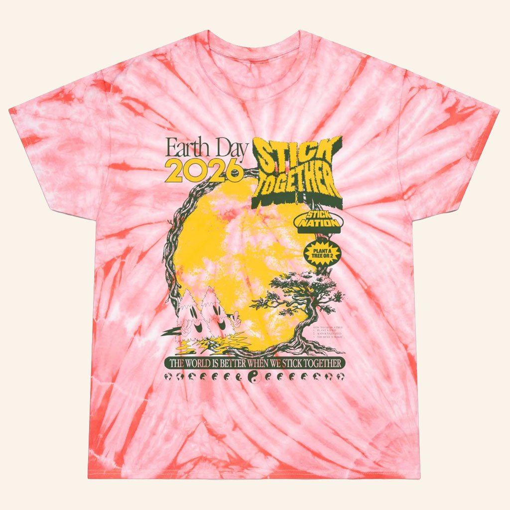 Stick Reviews Merch 2026 Earth Day 2026 Tie Dye T-Shirt Stick Together Shirt Gifts For BFF - Petshi