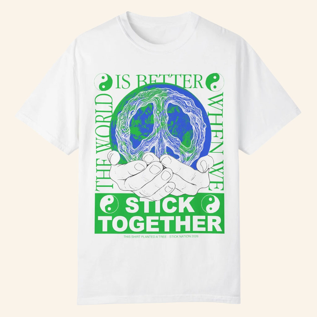 Stick Reviews Merch 2026 Stick Together For Earth T-Shirt White Present For Brother - Petshi