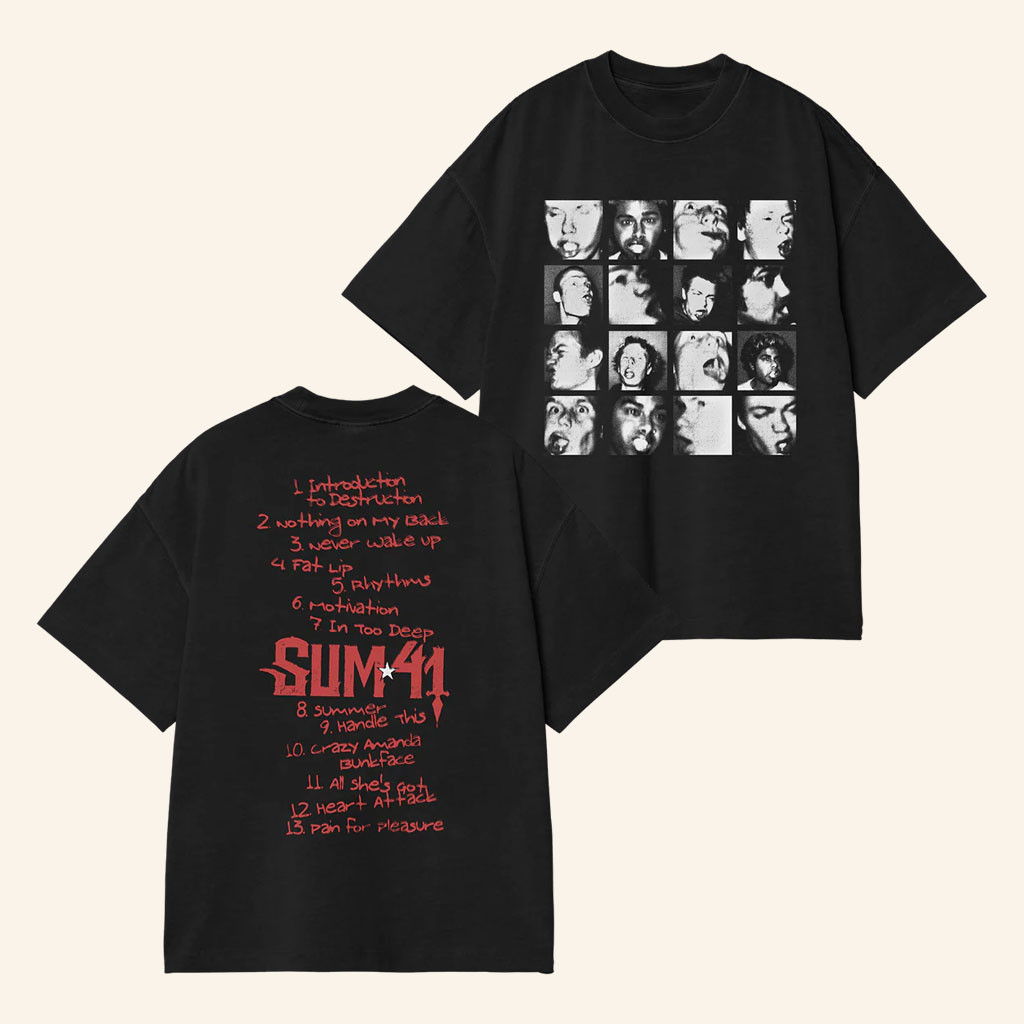 Sum 41 Merch 2026 AKNF Tracklist T-Shirt Best Gifts For Rock Band Fans - Petshi