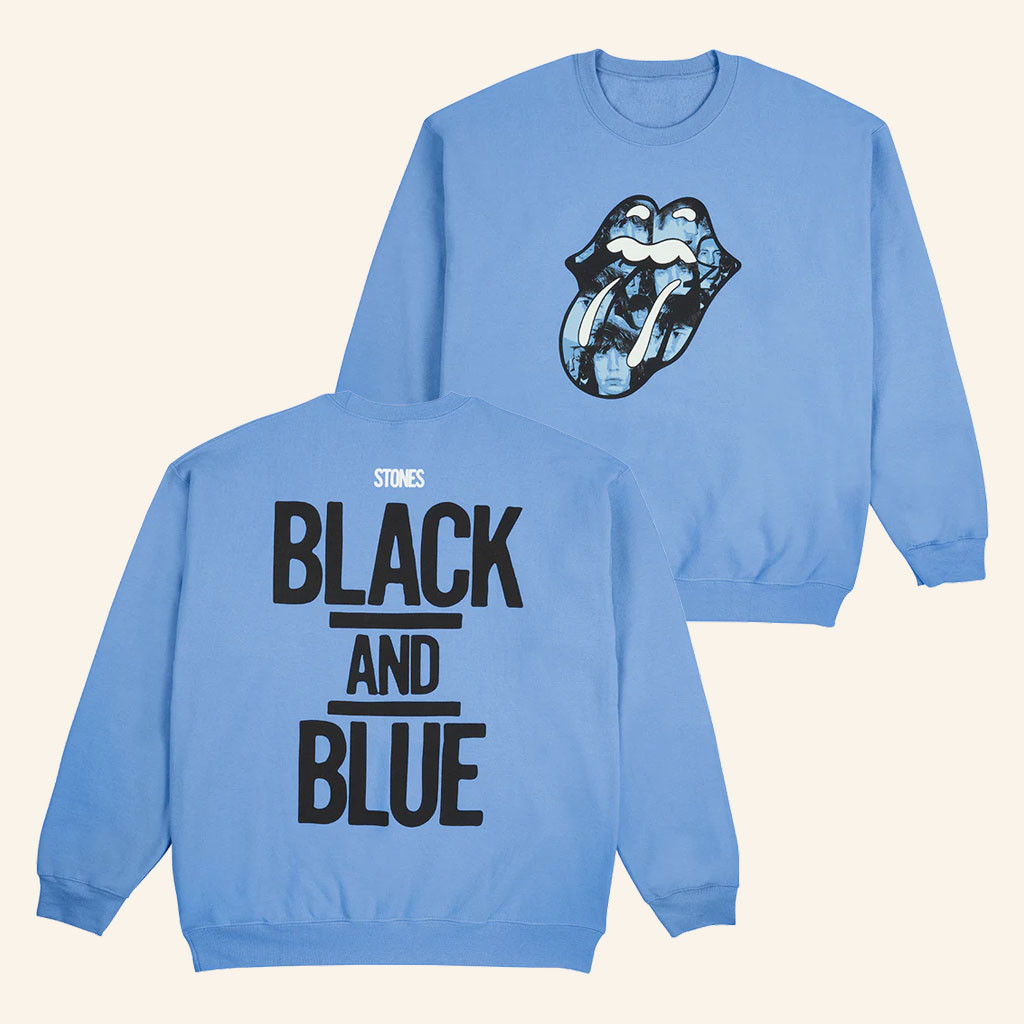 The Rolling Stones Merch 2026 Black And Blue Crewneck The Rolling Stones Sweatshirt Fan Gifts - Petshi