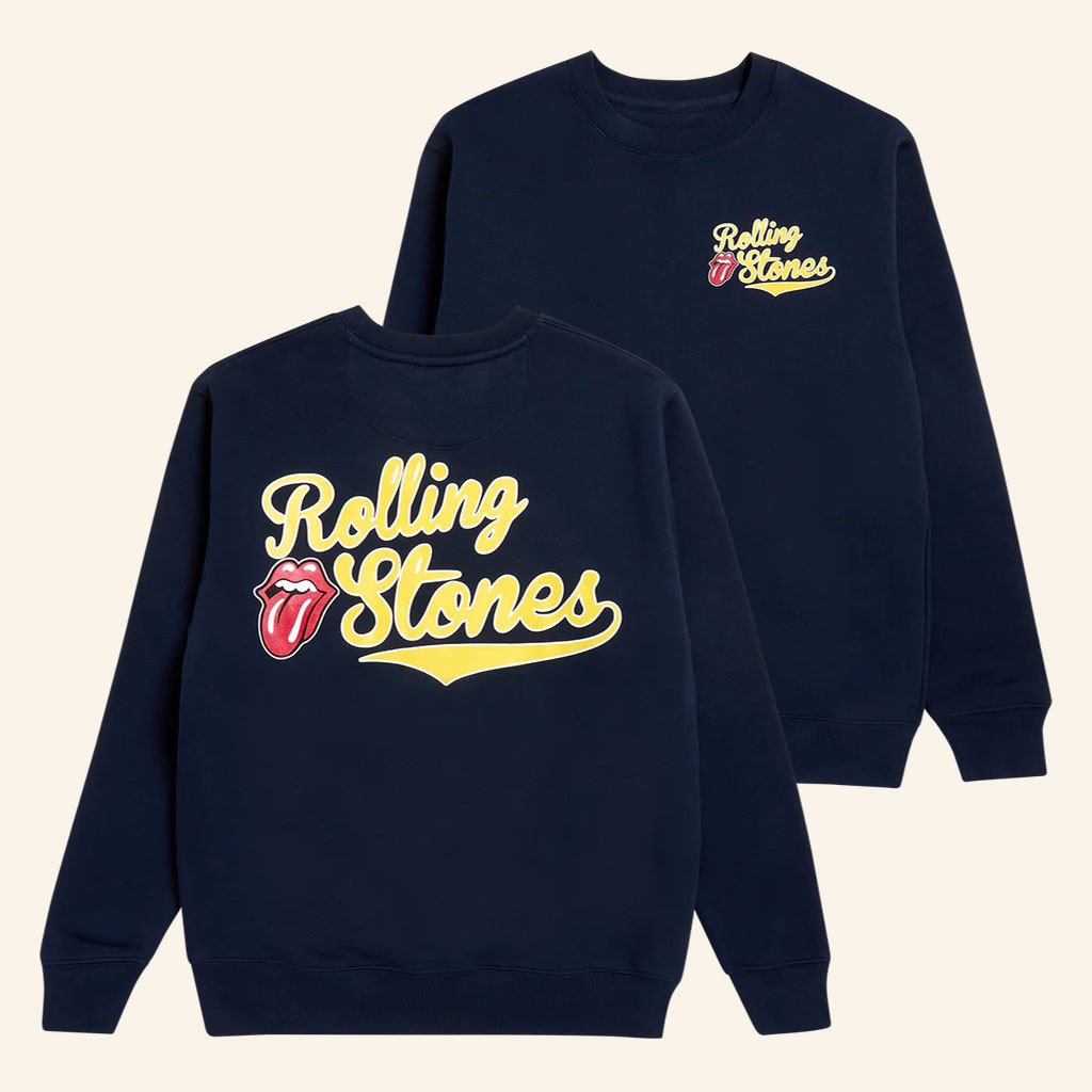 The Rolling Stones Merch 2026 Rolling Stones Baseball Collegiate Crewneck Sweatshirt Fan Gifts - Petshi