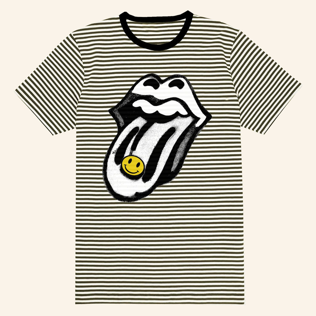 The Rolling Stones Merch 2026 Rolling Stones x Fatboy Slim Striped T-Shirt Rock Fan Gifts - Petshi