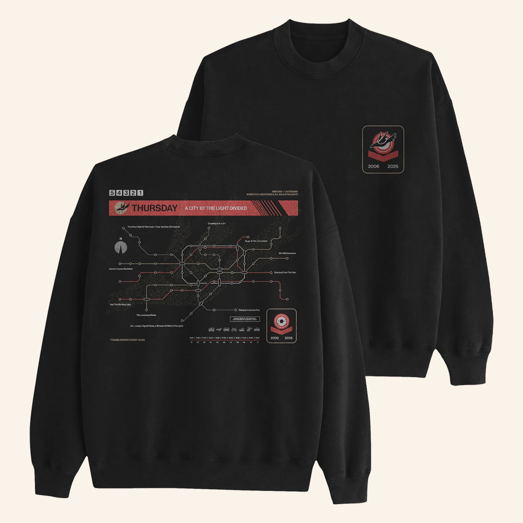 Thursday Merch 2026 City Crew Sweatshirt Thursday Band Merch Gifts For Music Lovers - Petshi